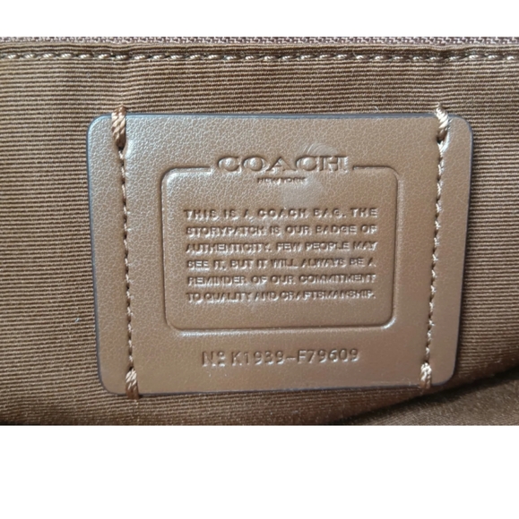 Coach Gallery Tote Signature Canvas  Gold khaki Saddle CarryAll F79609 MSRP $378 - Picture 7 of 15